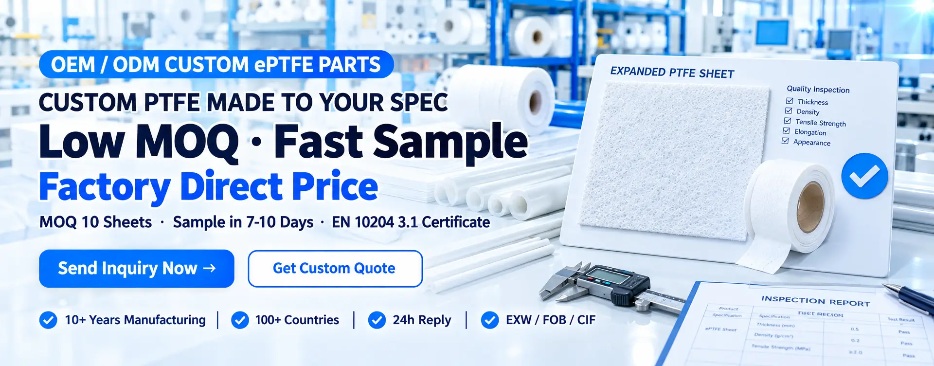 Custom expanded PTFE OEM ODM manufacturer Kaxite low MOQ fast sample factory direct quote